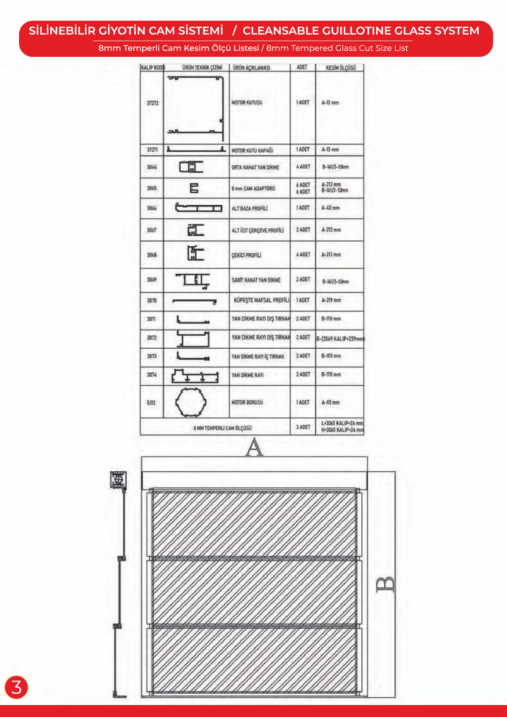 Silinebilir giyotin cam aksesuar 3